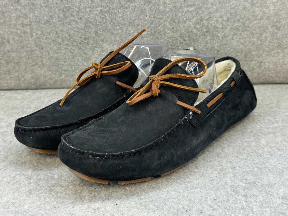 Rockport Rhyder Tie Slipper Moccasin Driver NAVY Suede Leather - Size 10M